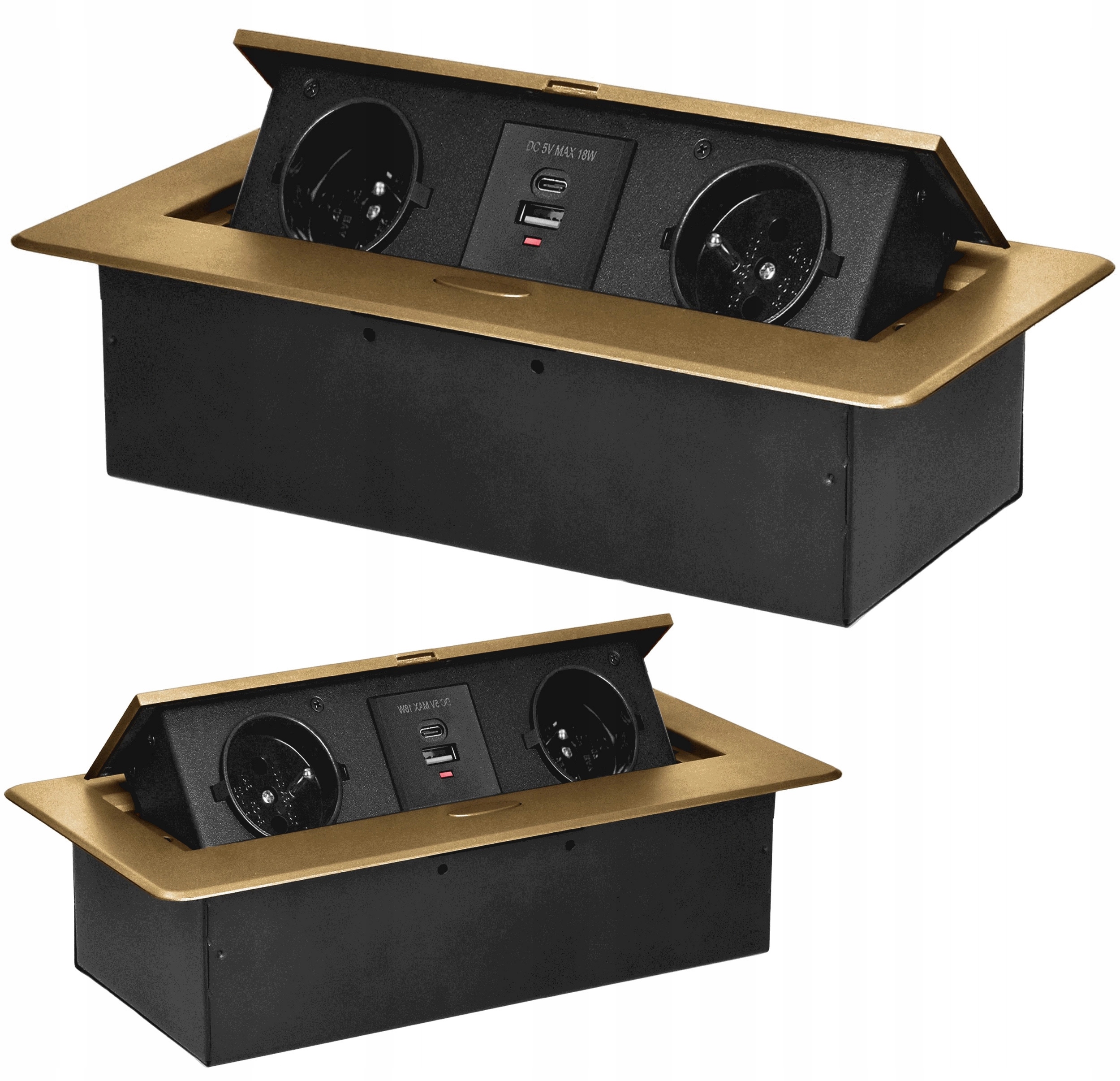 Výklopný blok zapuštěný Orno OR-GM-9034/C, 2x 230V, 2x Usb (a+c type; 3.6A)