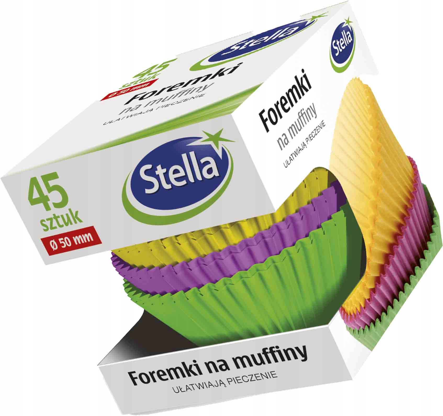 

Foremki Na Muffiny Stella Kolorowe 45 szt.BOX