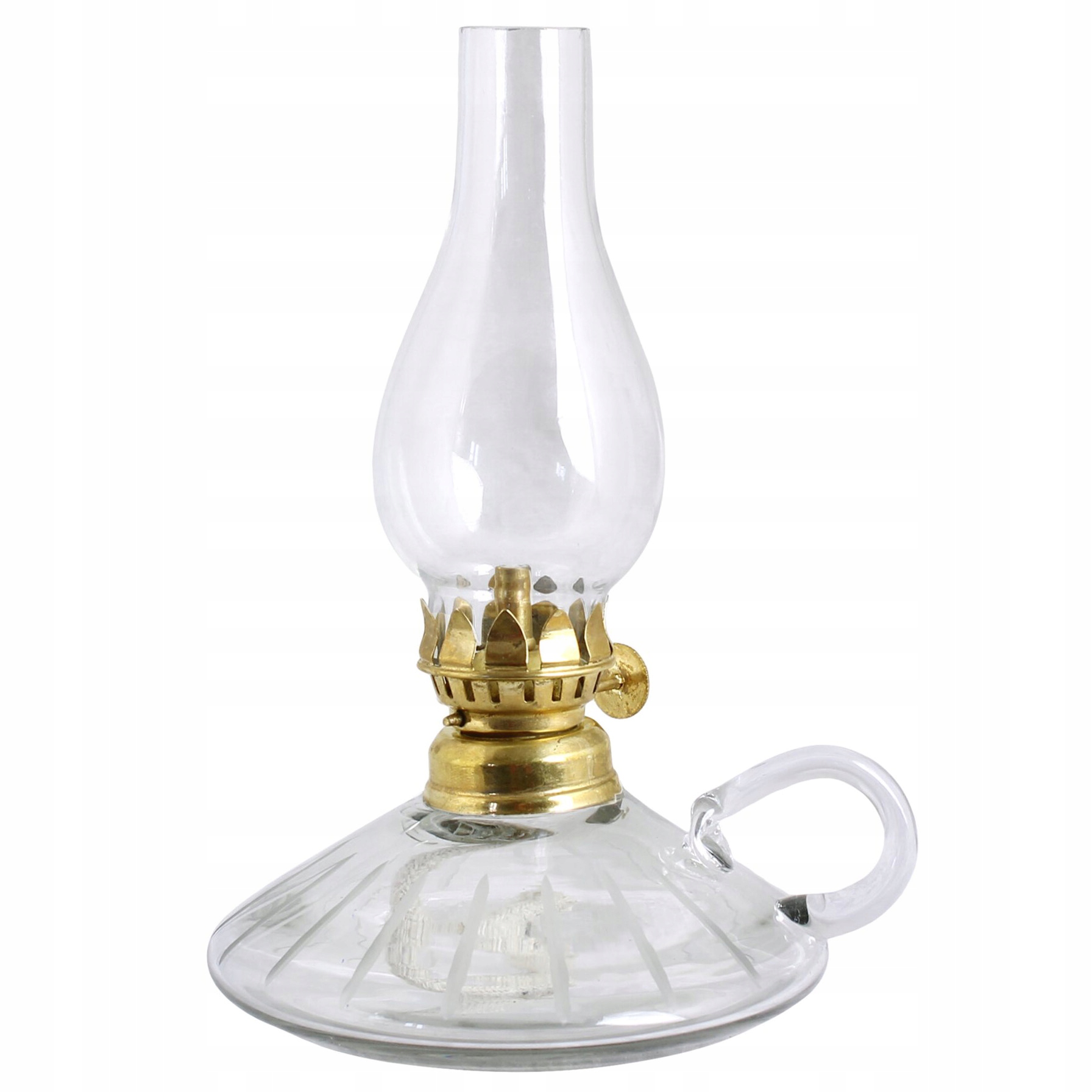 Lampa Petrolejová skleněná průhledná lucerna jako dárek 18 cm