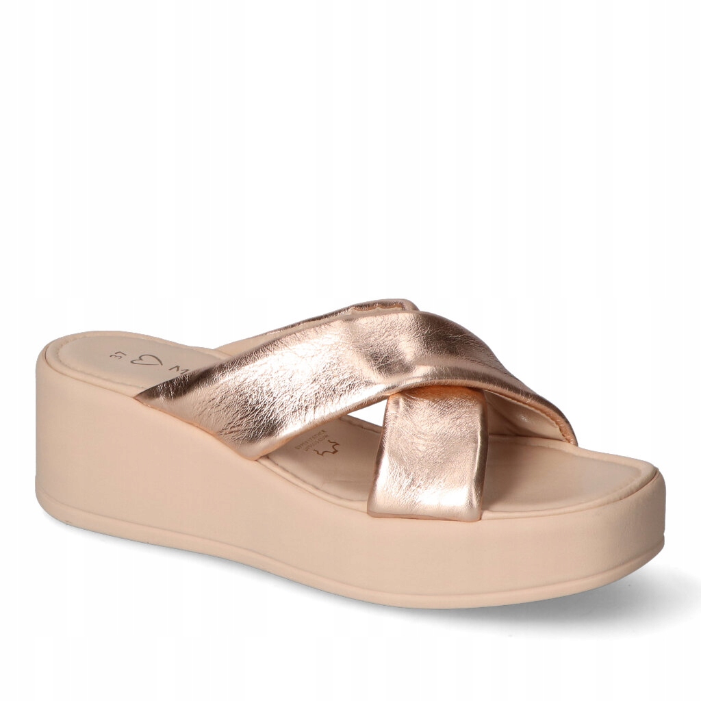 Nazouváky na klínku Marco Tozzi Růžové Metalické 38