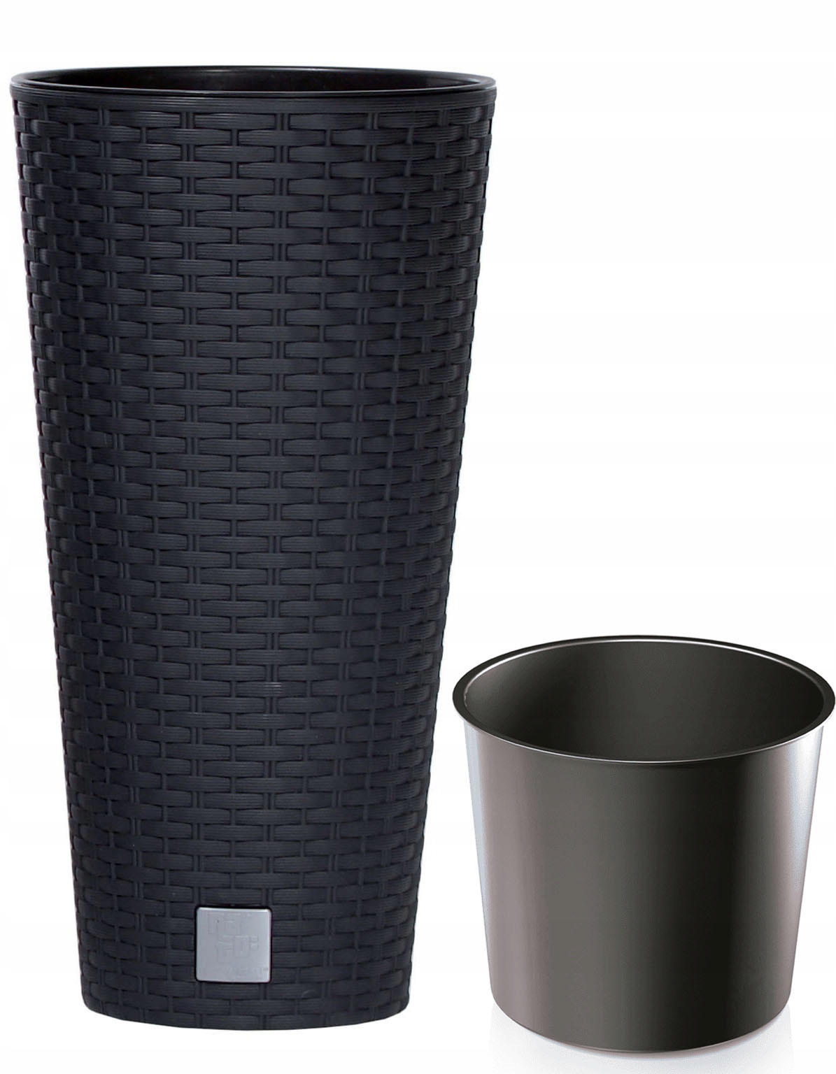 DONICZKA DONICA ZEWNĘTRZNA RATTANOWA ANTRACYTOWY Z WKŁADEM OSŁONKA WYSOKA Marka Prosperplast