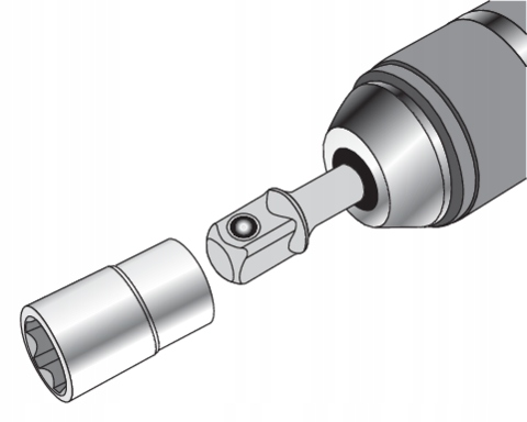 YATO KOMPLET ZESTAW ADAPTERÓW HEX DO NASADEK 1/4 3/8 1/2 STAL 40CR YT-04685 Typ grotu HEX