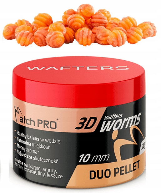 Wafters MatchPro 3D Worms Duo Pellet 10mm 20g Method Feeder