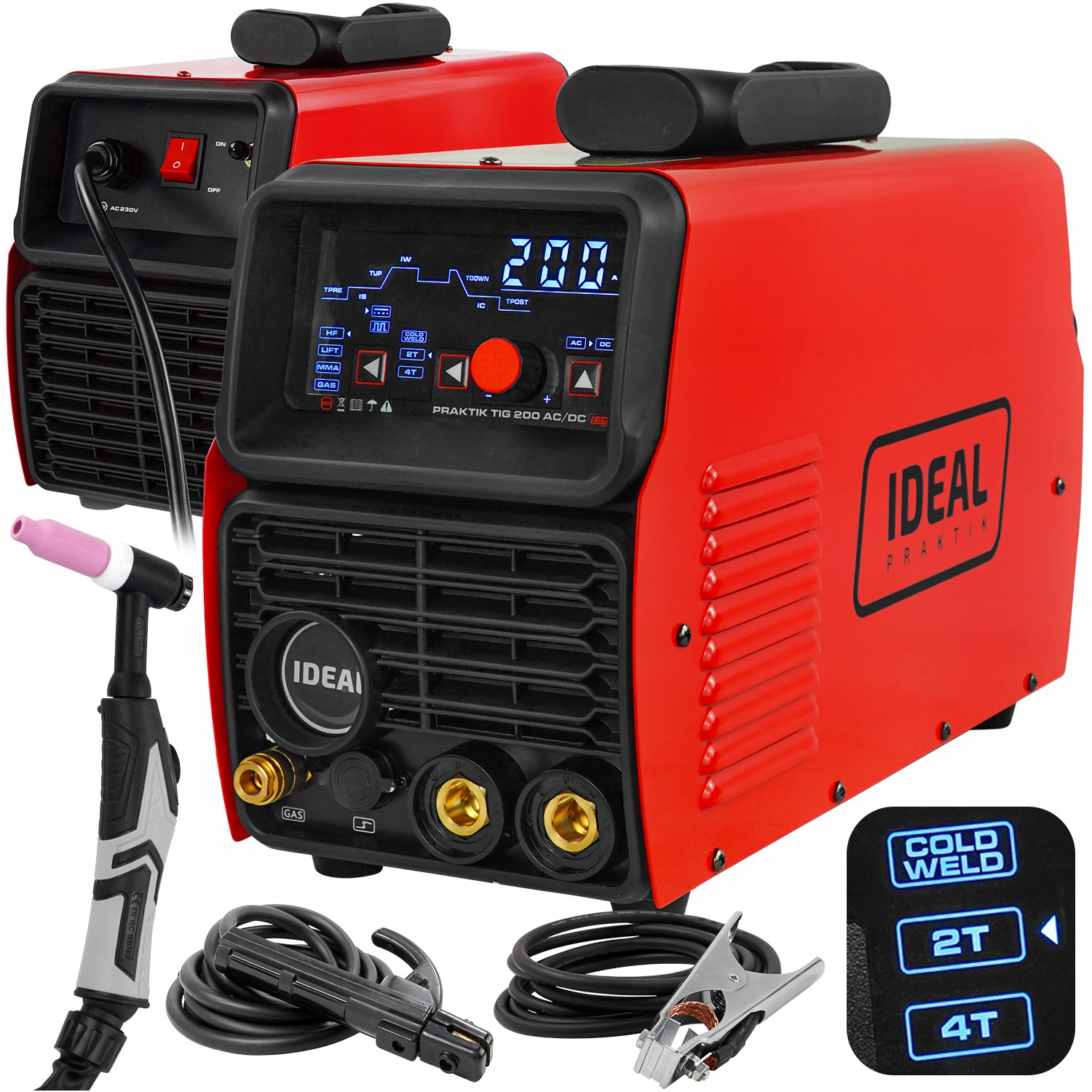 Spawarka Tig Ideal Praktik 200 Ac DC Led Mma Alu Puls Cold Weld Hf inwertor