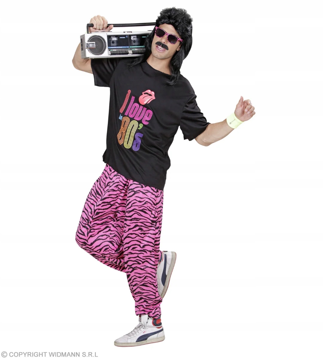 Strój Disco Raper Różowy Kostium Lata 80 Kicz Neon XXL Kod producenta 98851