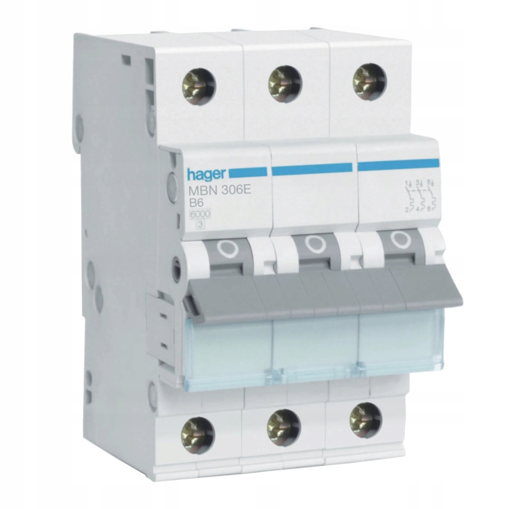 Nadproudový Vypínač 3P B 6A 6KA Hager