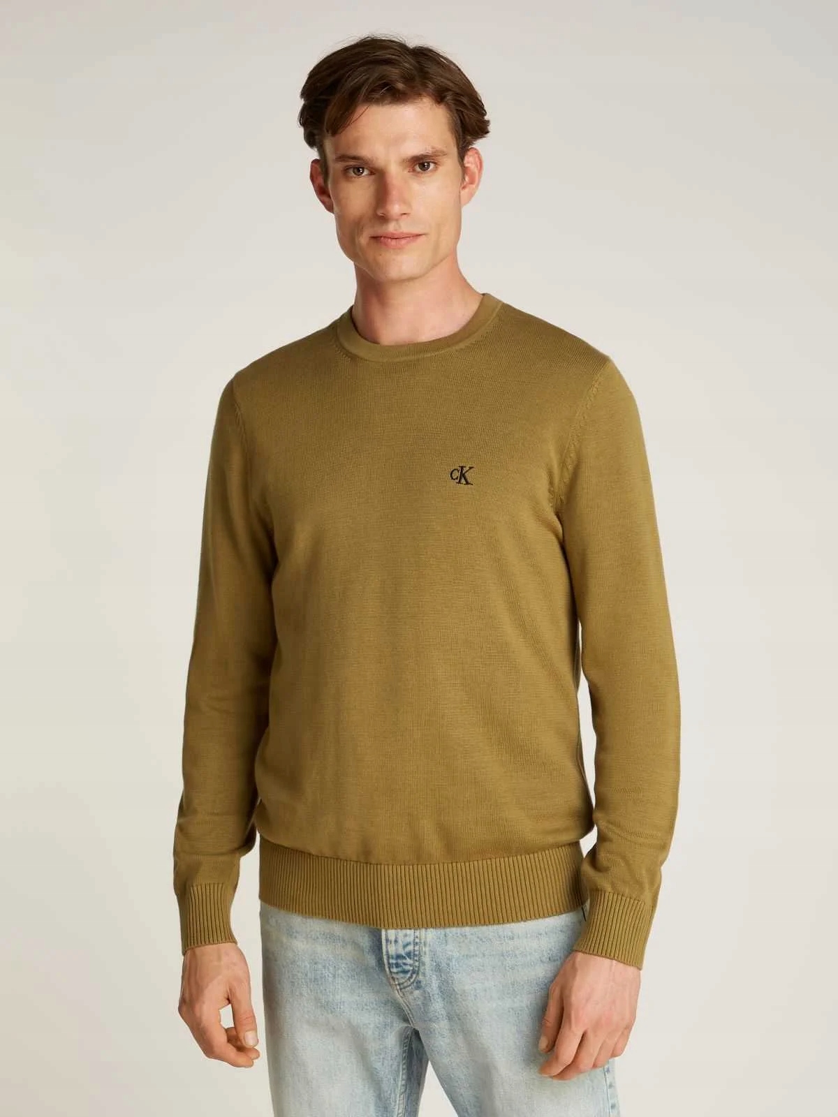 Svetr Ck Calvin Klein Bavlna Logo S Kulatý Výstřihem, Černá, vel. M