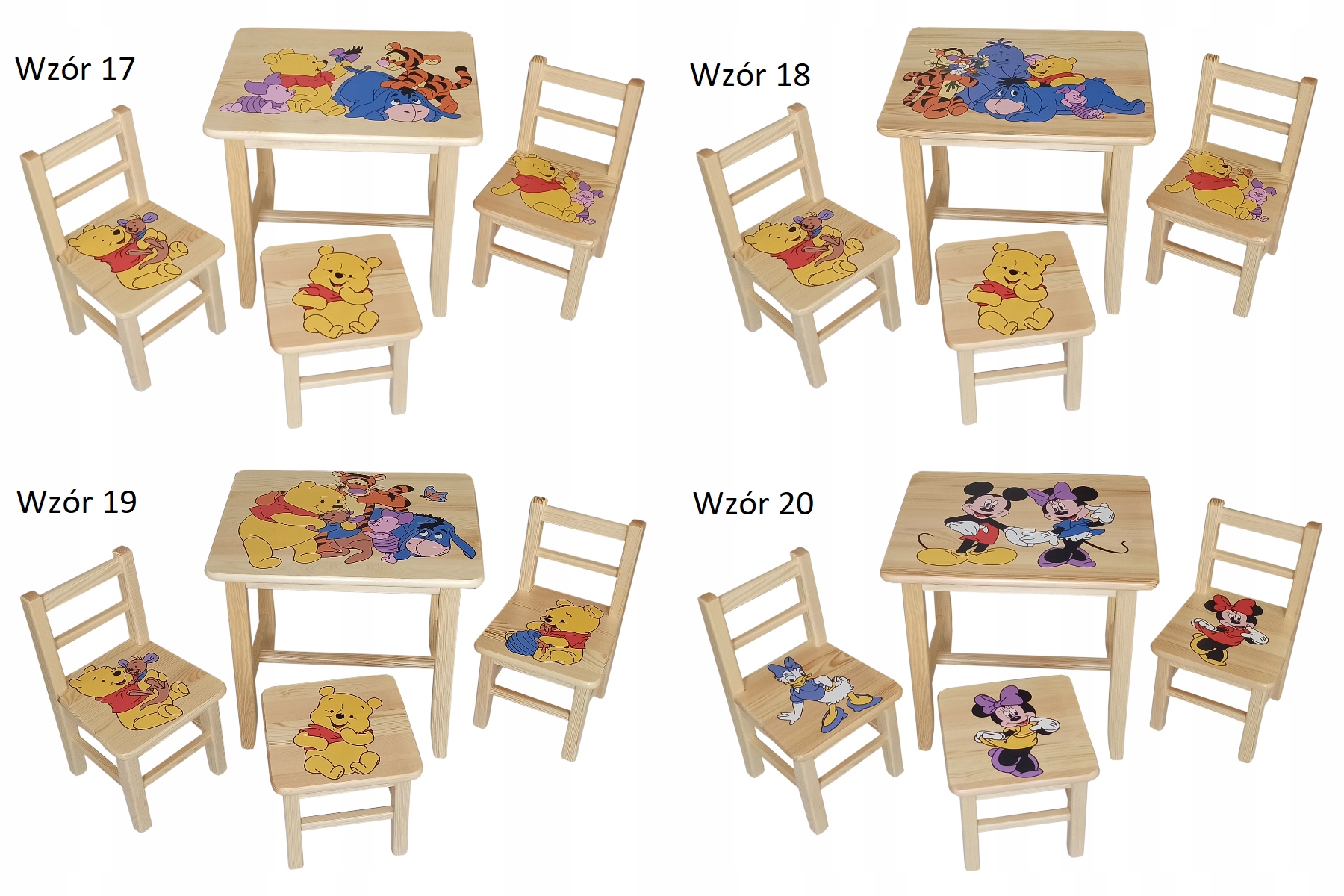 Stolik dla Dzieci Krzesełka dla Dzieci Meble Dziecięce Zestaw Mebli WZORY! Szerokość siedziska 26 cm