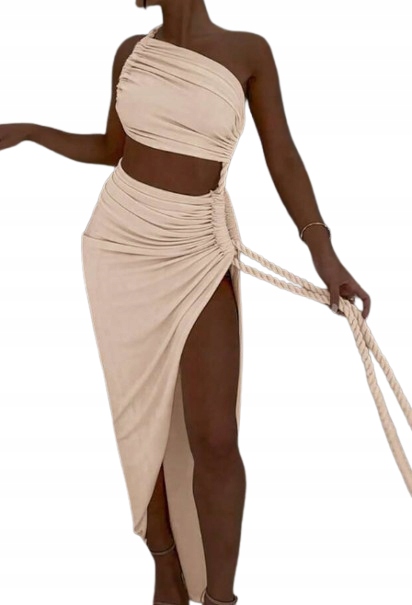 Béžové Asymetrické Šaty Shein Velikost S 1JA