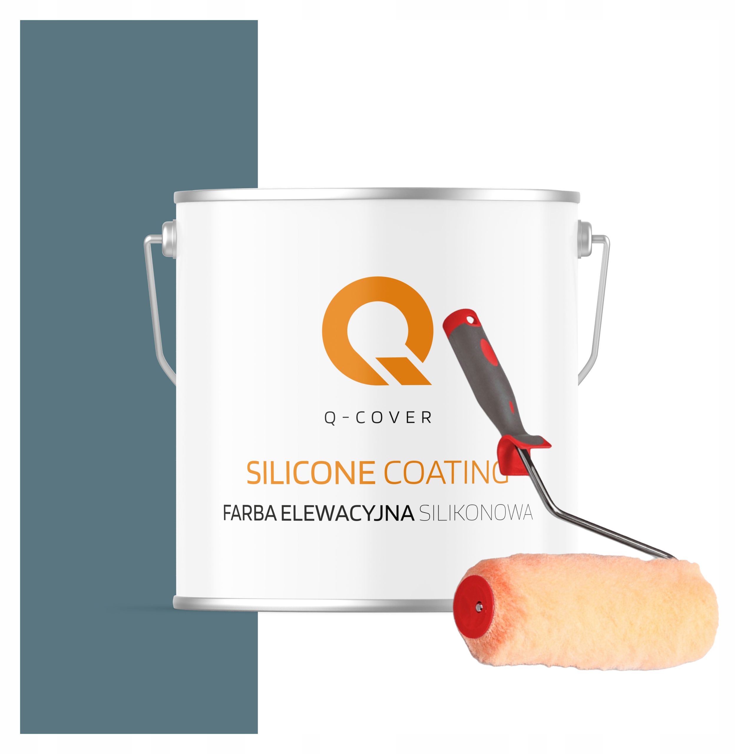 Fasádna silikónová vonkajšia farba na omietku 5L, farba modrá valček