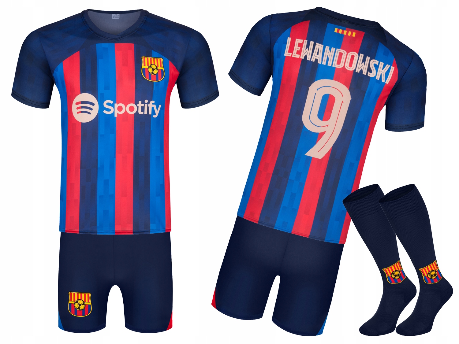 Strój Piłkarski getry LEWANDOWSKI 9 BARCELONA 134