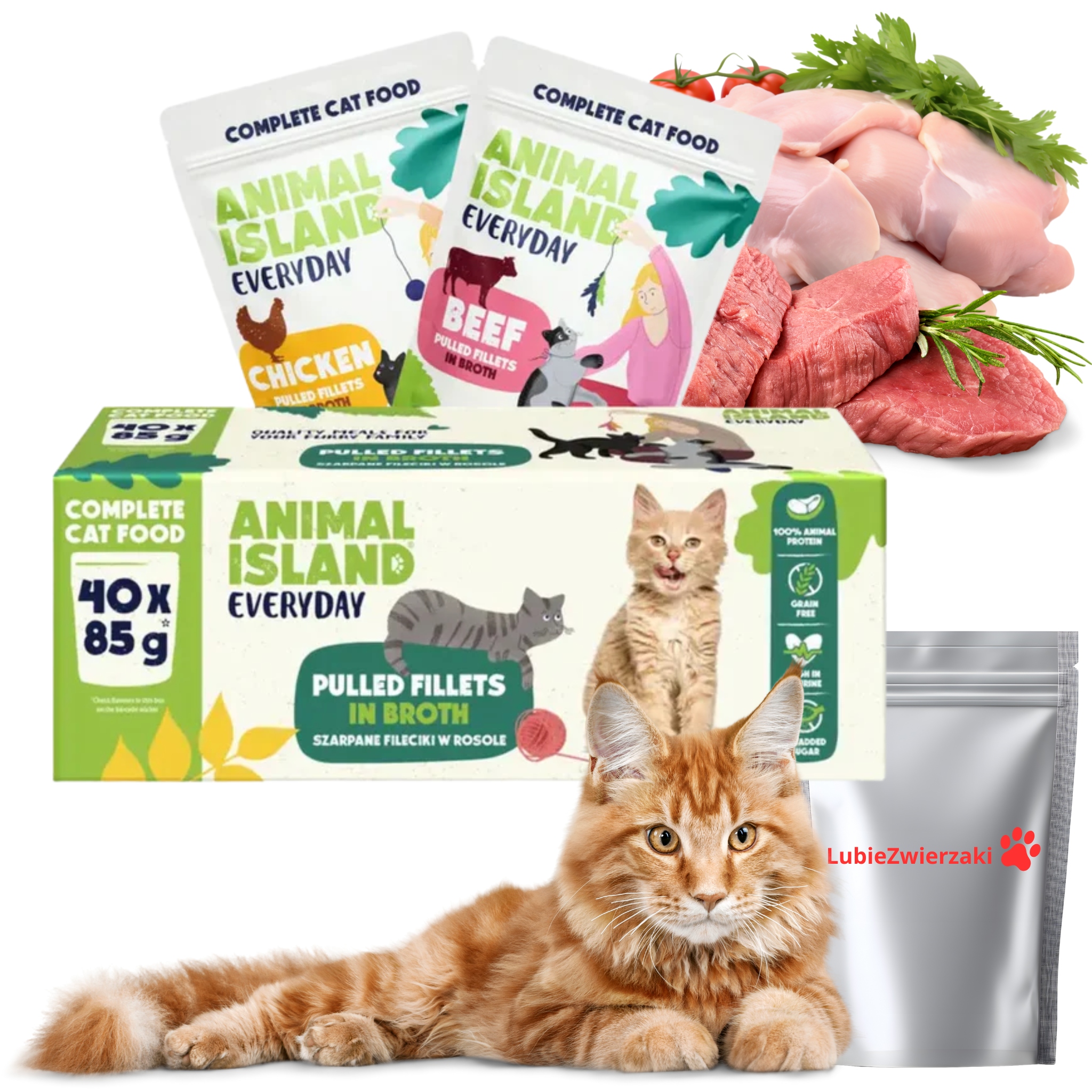 Levně Mokré krmivo pro kočky bezobilné kuřecí maso Animal 40x85 g