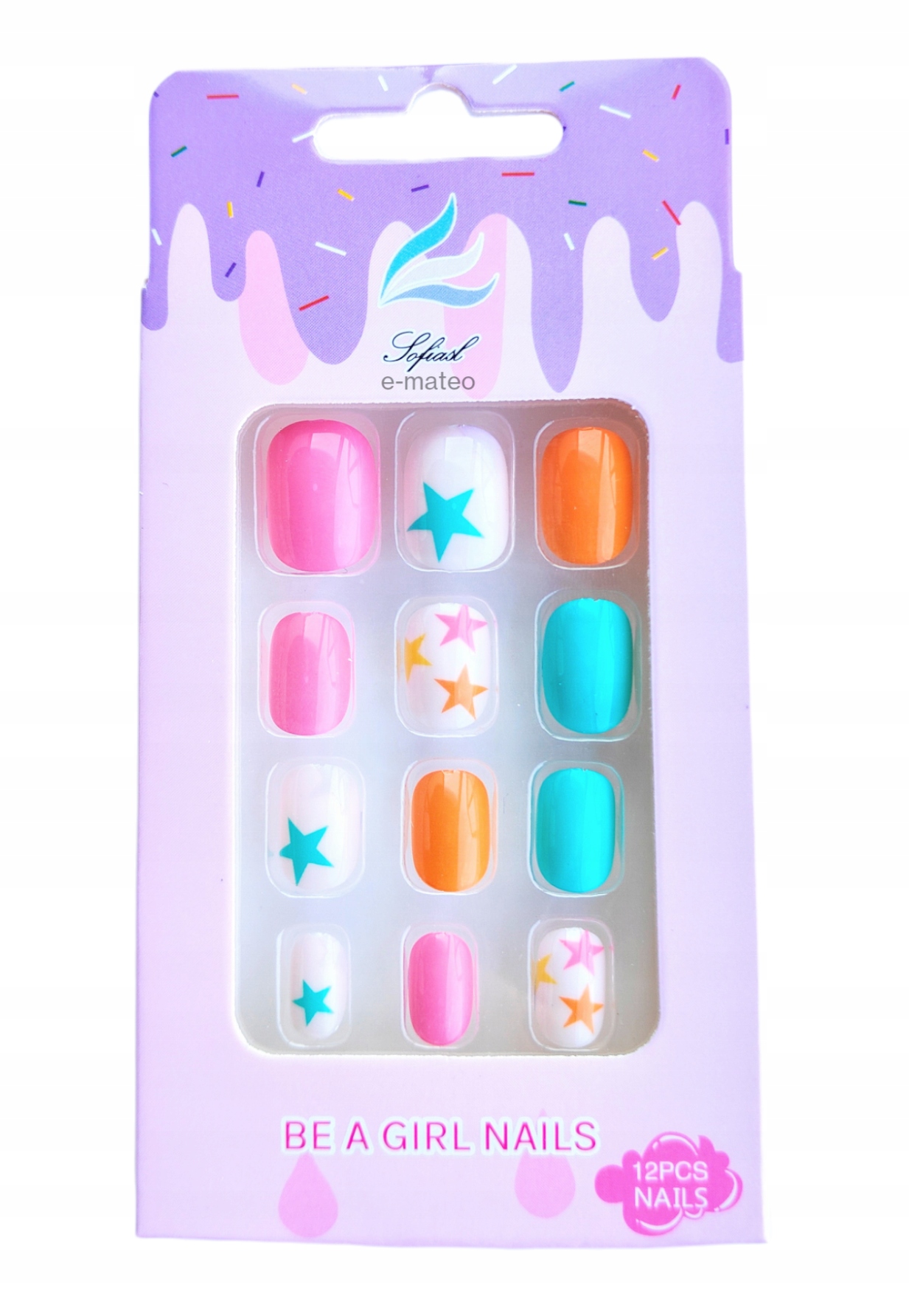 SZTUCZNE PAZNOKCIE TIPSY DLA DZIECI SAMOPRZYLEPNE