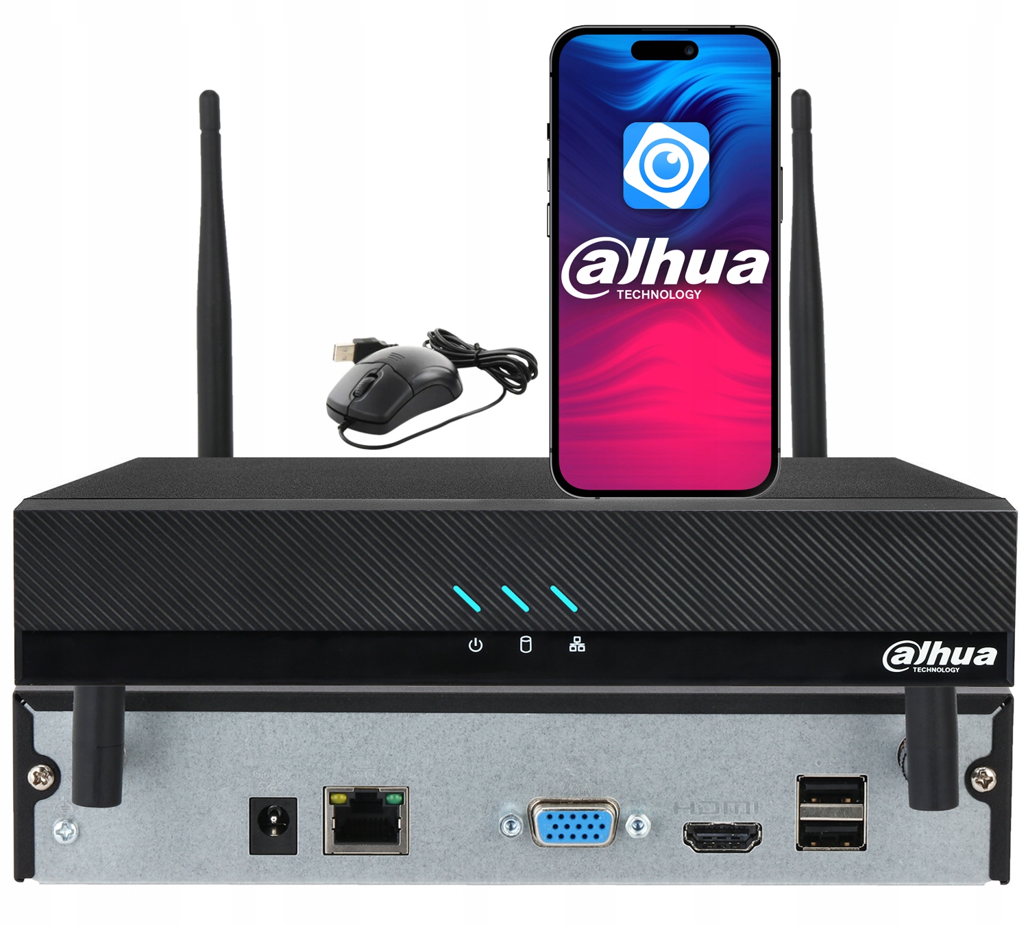 Rejestrator WiFi 8-kanałowy Dahua NVR2108HC-W Analityka Smd do 16MPx 1xHDD