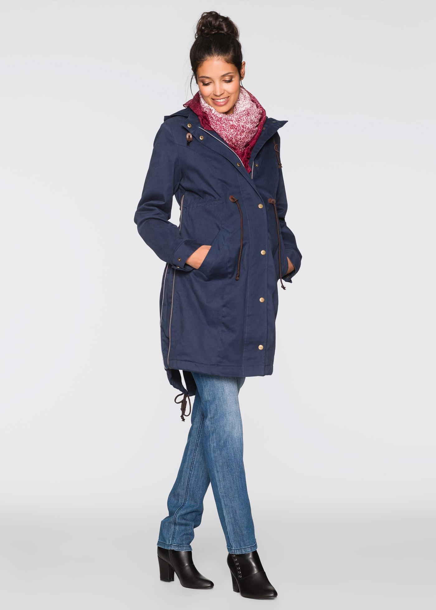 38 Bonprix KURTKA PARKA Z POLAREM CIĄŻOWA Wzór dominujący bez wzoru