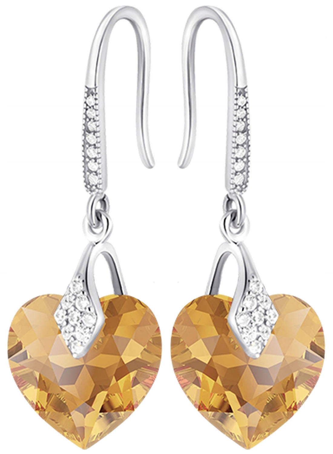 Náušnice Stříbro Závěsné srdce Stříbrné 925 Stříbrné šperky pro ženy