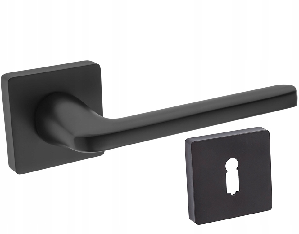 Klika Pro Vnitřní Dveře, Štítek Na Klíč, Černá Matná