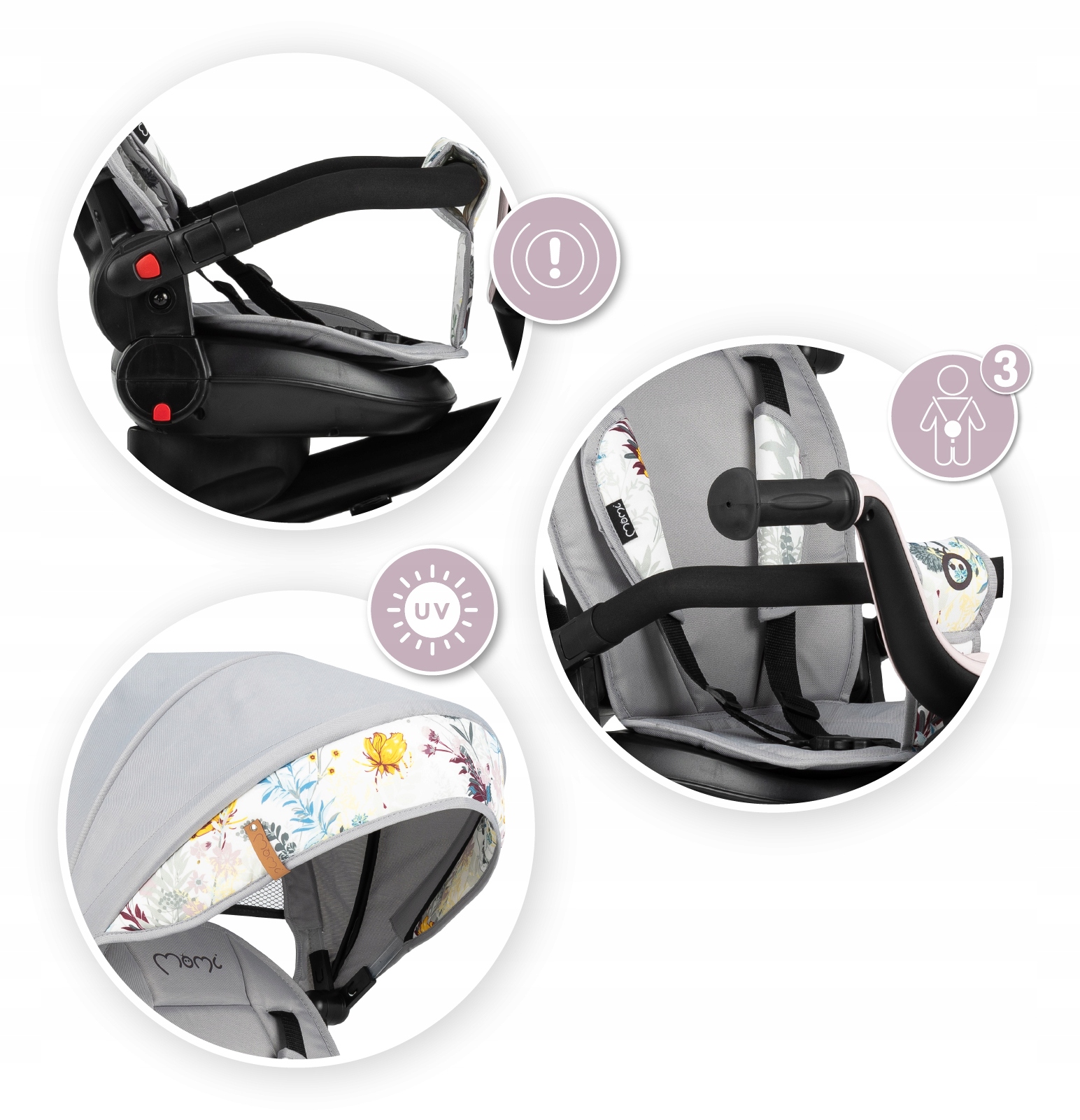 ROWEREK TRÓJKOŁOWY 5w1 - MoMi INVIDIA SZARY - KOSZ TORBA OBROTOWY 360° Marka MoMi