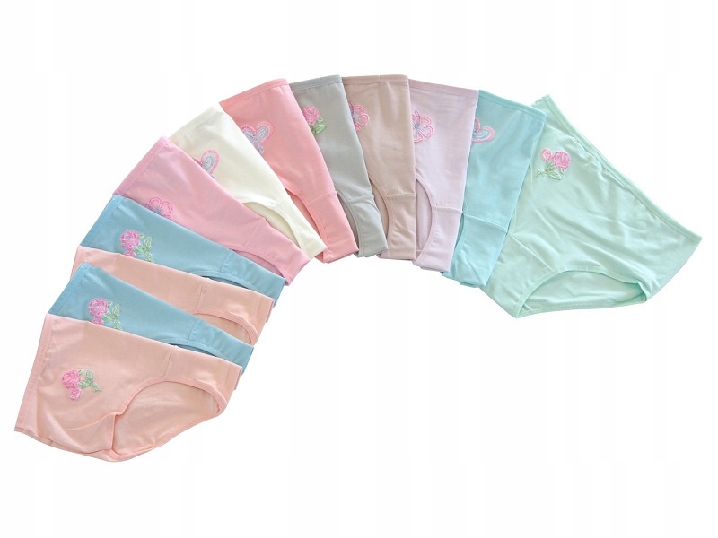 

12x Bawełniane Majtki Moraj Figi Wysokie Maxi L