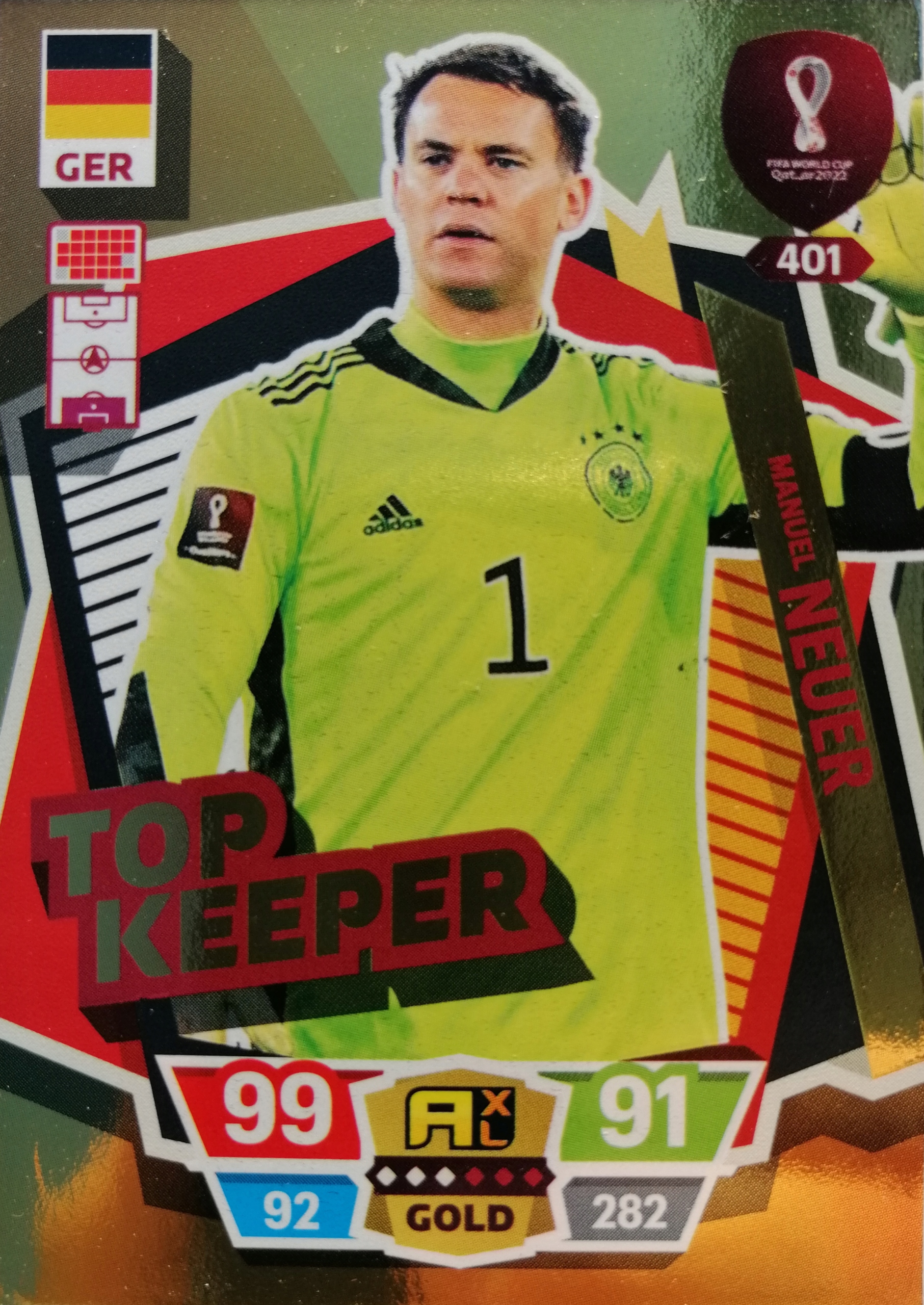 World Cup Qatar 2022 Gold Top Keeper 401 Neuer