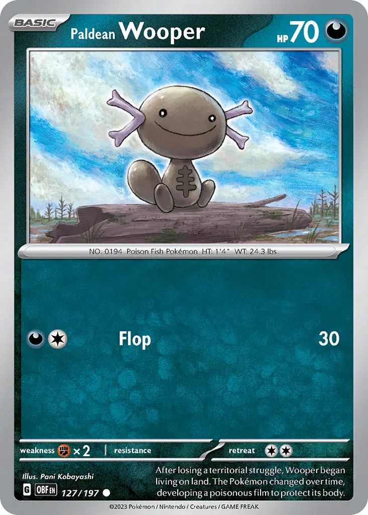 Oryginalna Karta Pokemon Paldean Wooper (obf 127)