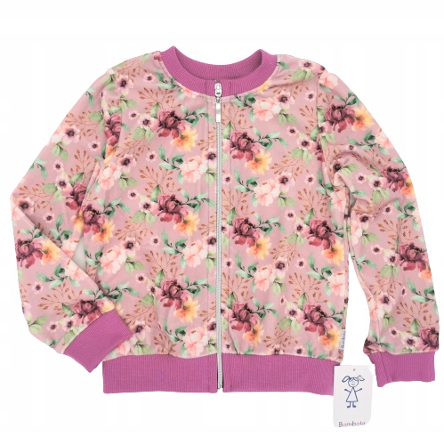 

Cienka bluza na zamek Bomber welur 110 116 Bambola