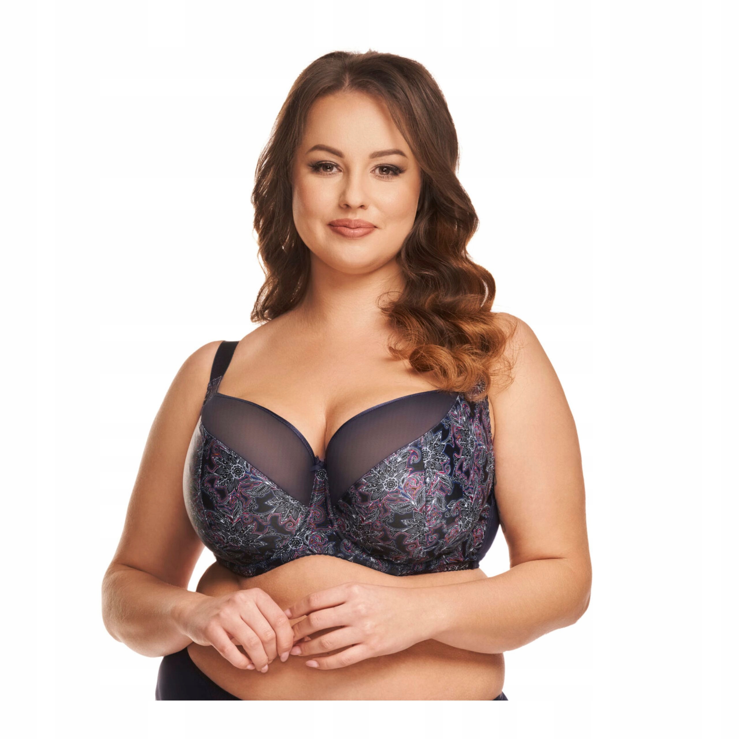 Podprsenka měkká soft 70F tmavě modrá s květy sexy Nessa