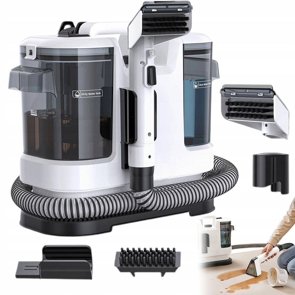Odkurzacz Piorący Z Ręczną 450W 1800ML Czystej Wody Do Schodów Dywanów