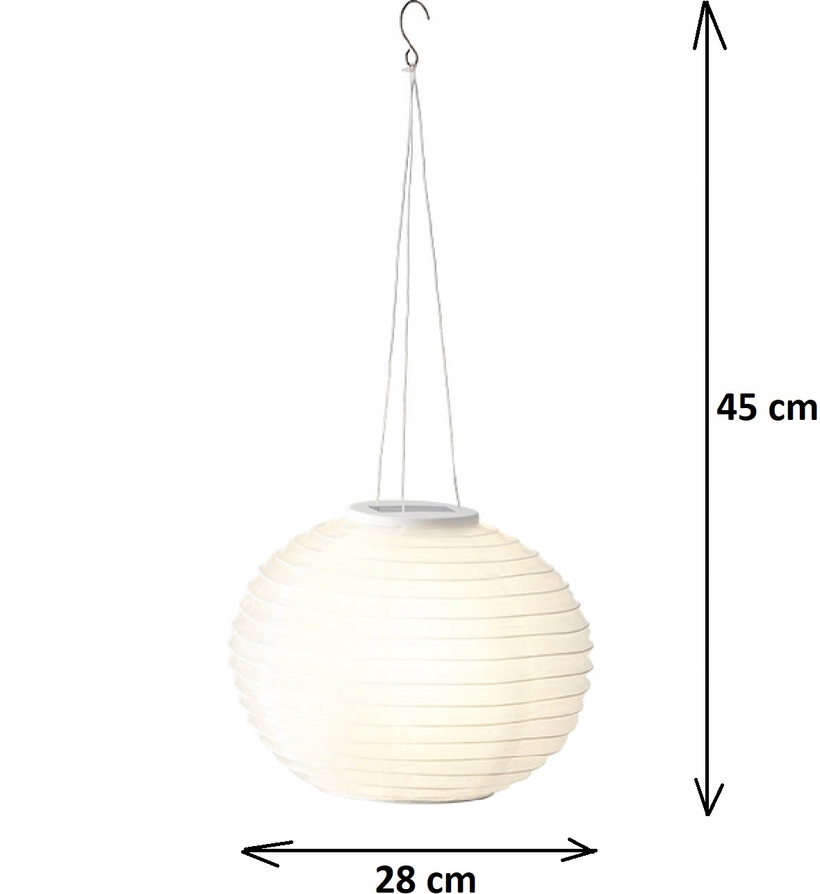 LAMPION wiszący solar 28 cm biała kula wisząca SOLARNA LED lampa ogrodowa Kod producenta 894710