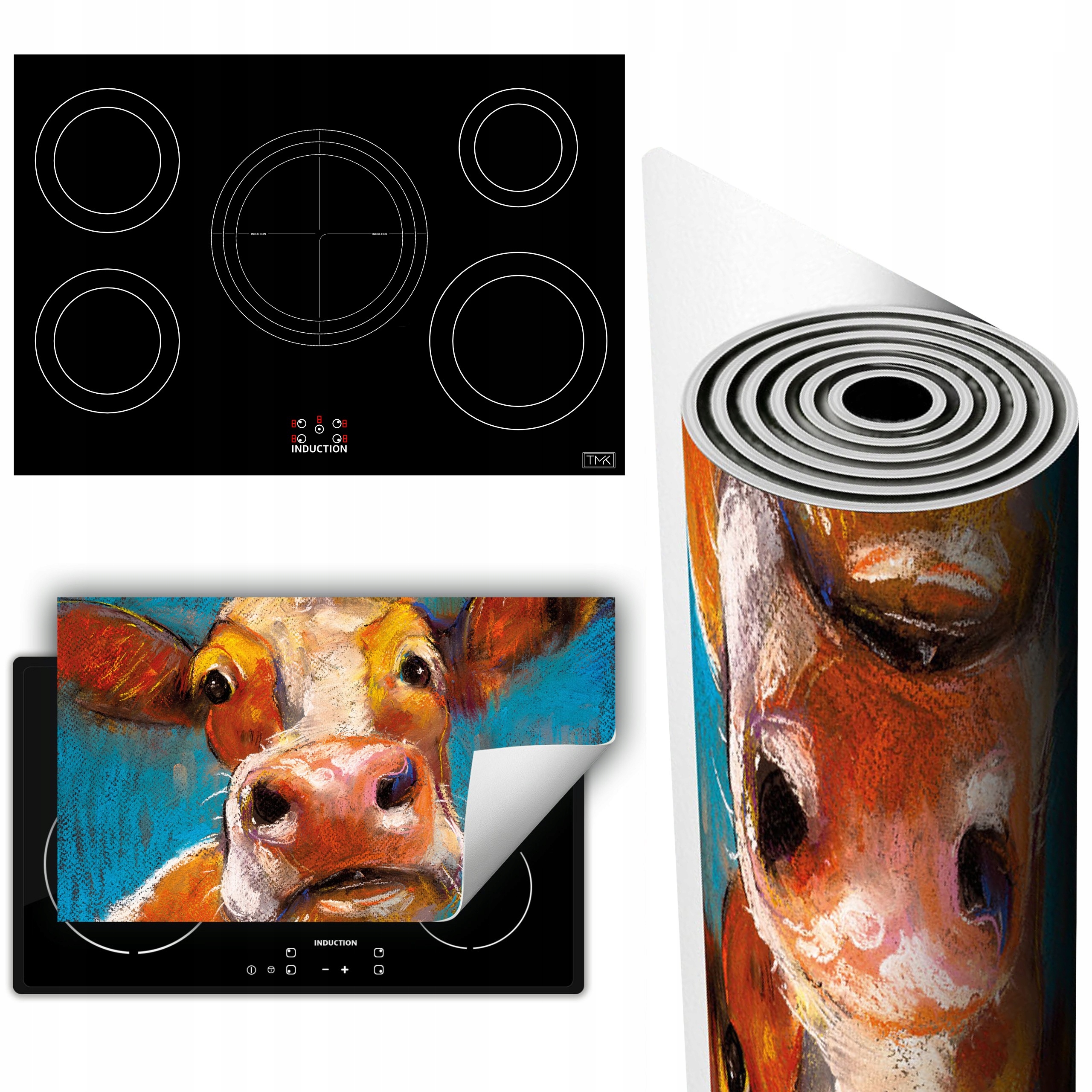 Vinylová Podložka Na Ochranu Kuchyňské Desky 90x52 barevná kráva