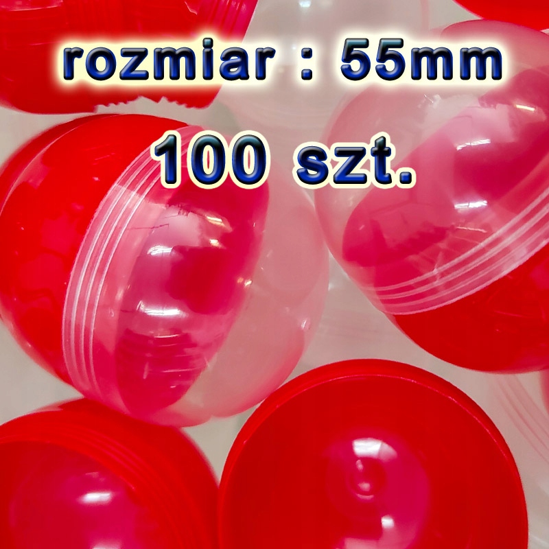 Kapsuła pusta 55mm Czerwona piłka kulka 100szt kapsuły puste kapsułki