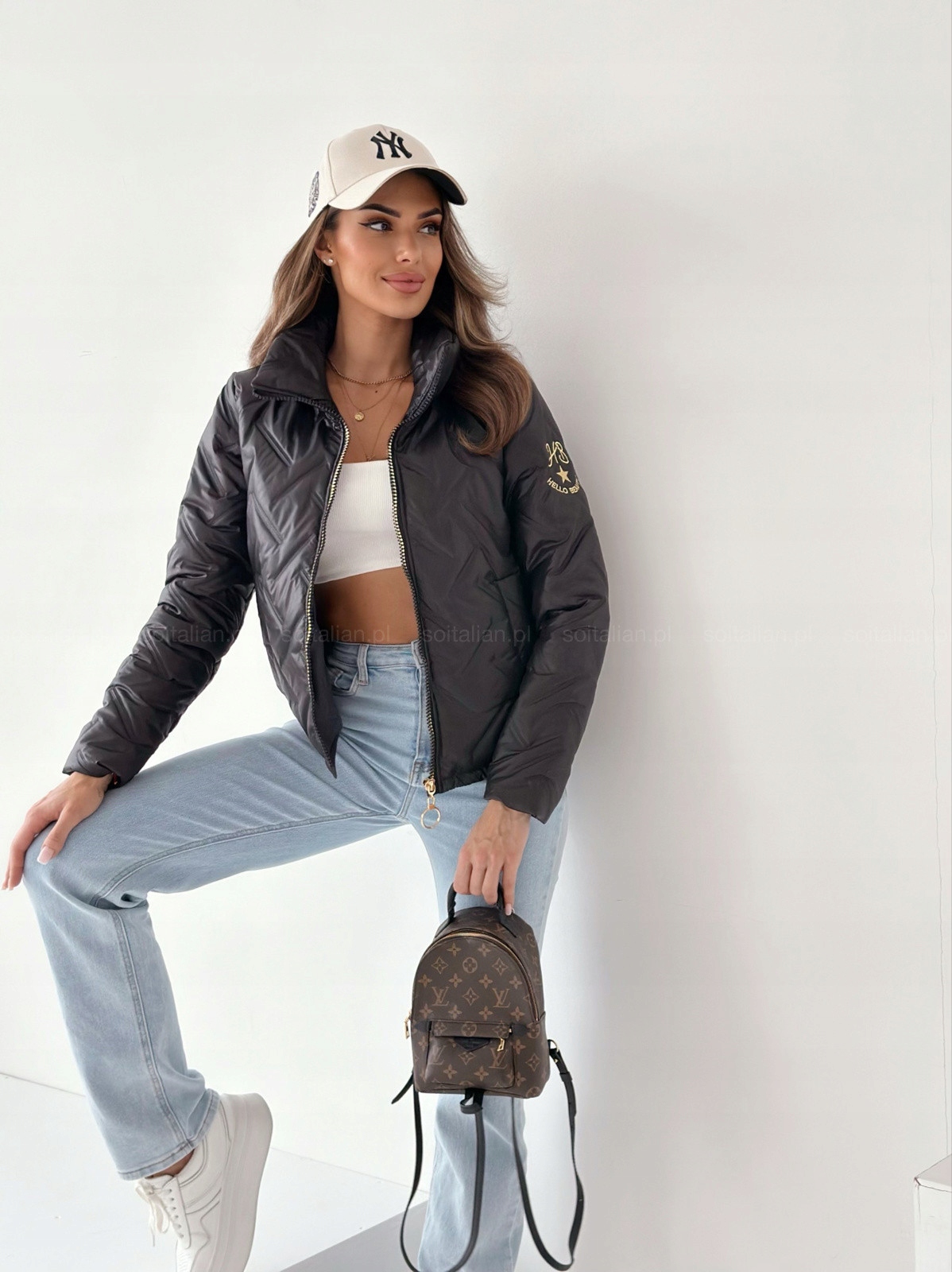 KURTKA PIKOWANA ARCHER CZARNA ROZ.M Długość do bioder