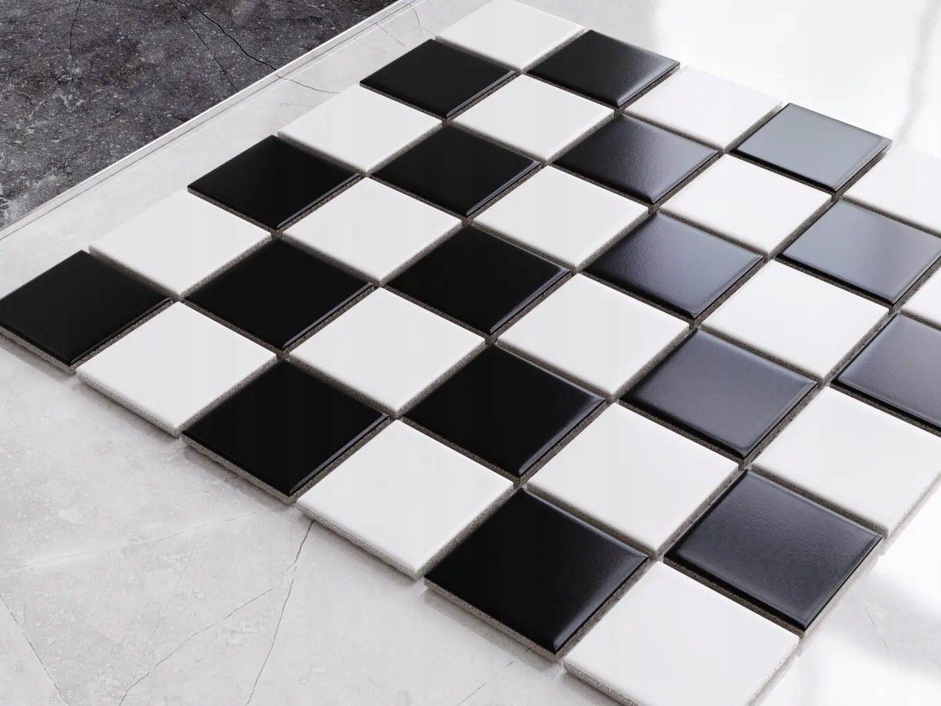 MOZAIKA CERAMICZNA SQUARE SZACHOWNICA MAT Typ mozaika