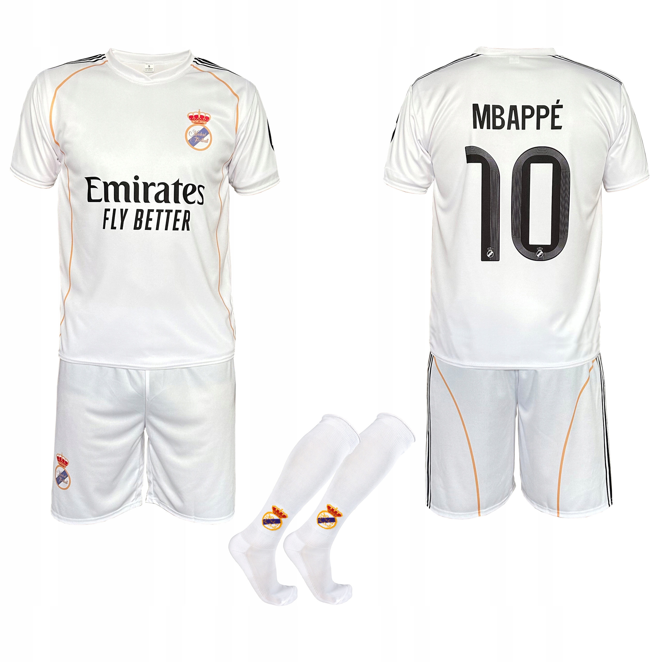 Komplet z getrami Mbappé Madryt Biały 140 cm
