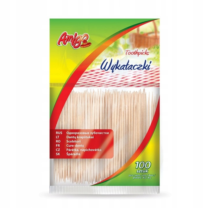

Amigo Jednorazowe Wykałaczki W Woreczku 100 Szt.