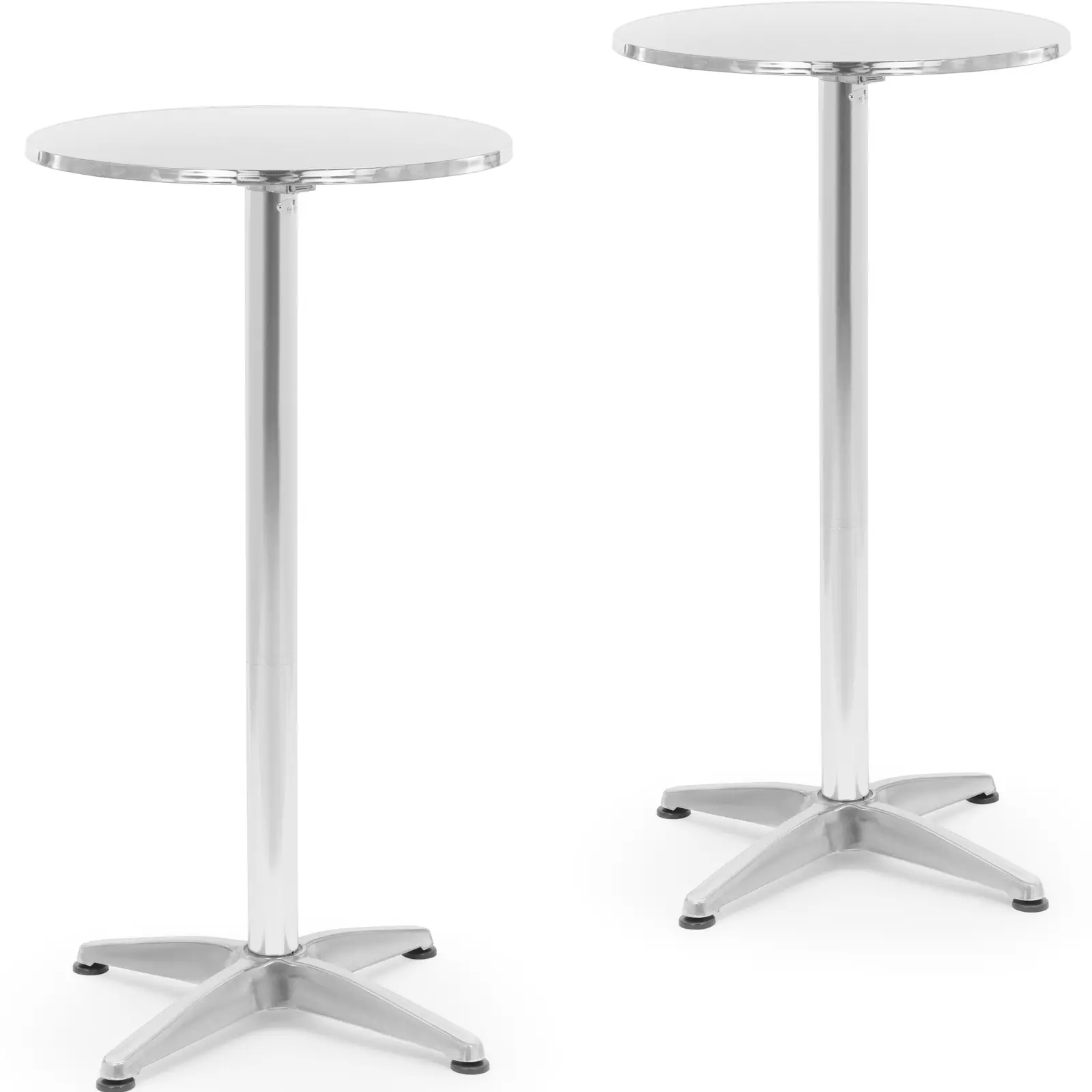 Kulatý Skládací Barový Stůl Průměr 60 CM Výška 75-115 CM Nerezová Ocel 2 Ks