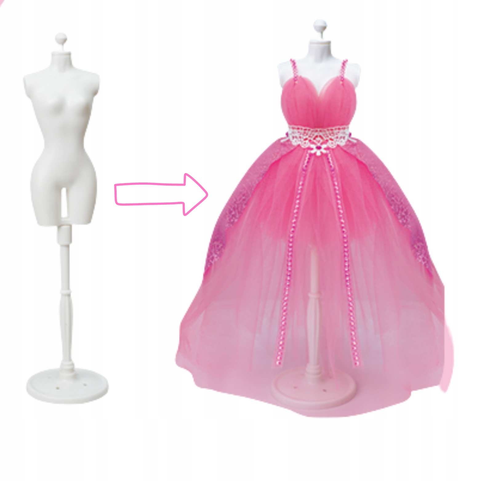 STWÓRZ WŁASNĄ SUKIENKĘ UBRANKA PROJEKTANTKA MODY DLA LALEK DIY SUKNIE USZYJ Marka inna