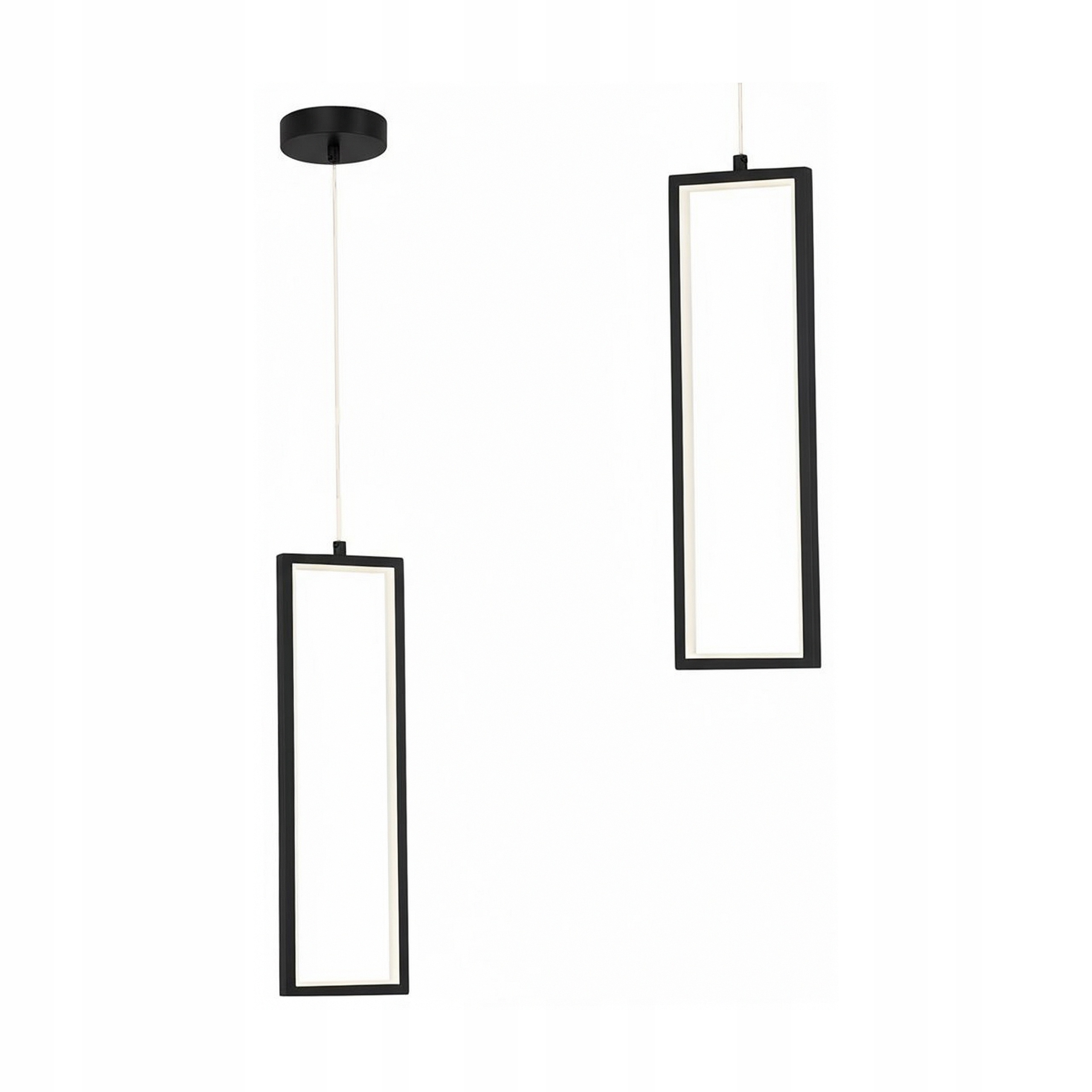 Závěsná lampa Černá Led Obdélníková Minimalistická Nad stůl
