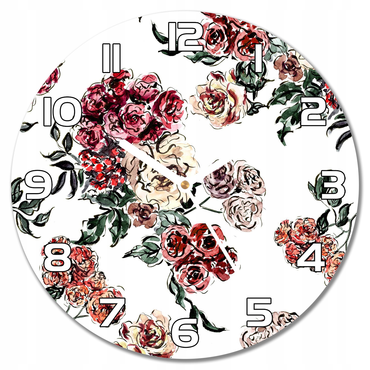 

Zegar ścienny szklany Kwiaty w stylu Boho f30 cm