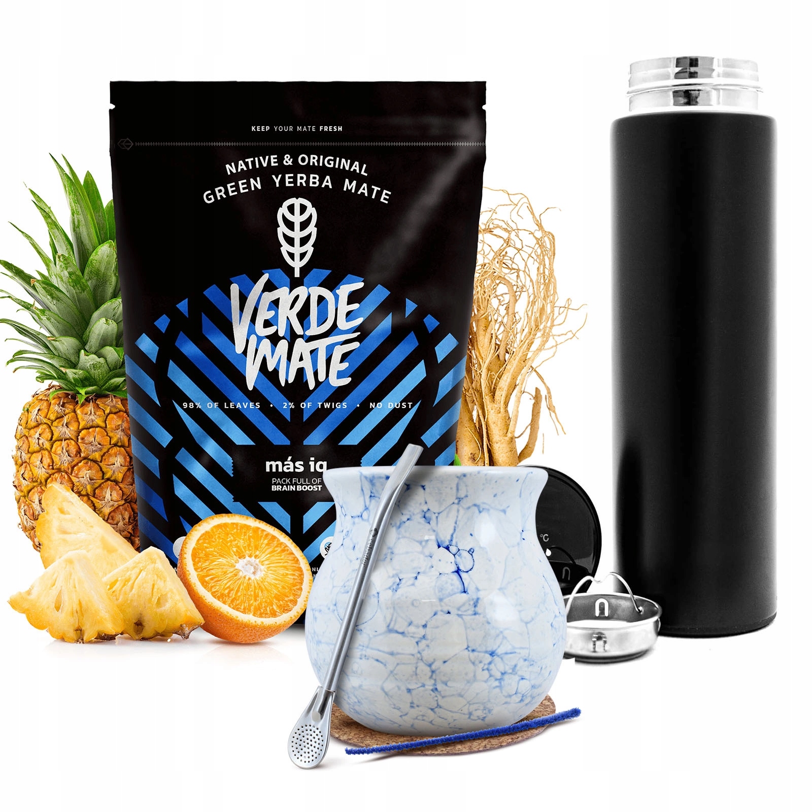 Sada Yerba Mate Verde Mate Más Iq Led termoska Tykwa Bombilla 500 g 0,5 kg