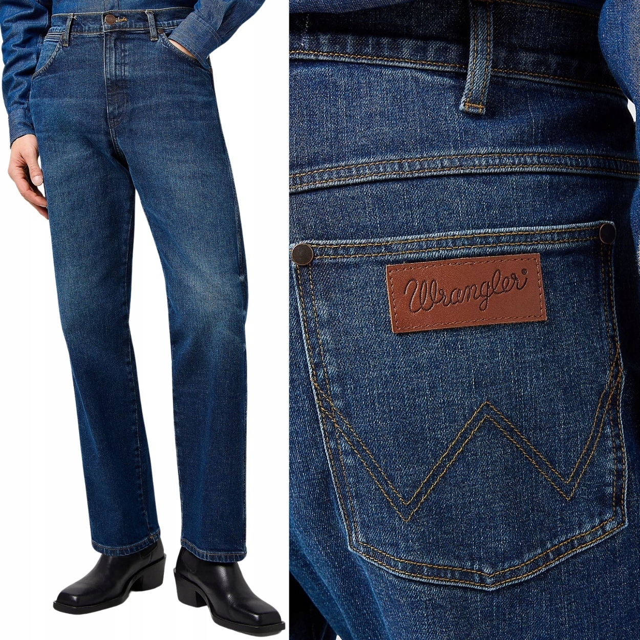 Wrangler Frontier Meadow Haze Džins jednoduché volné džínové kalhoty W34 L30