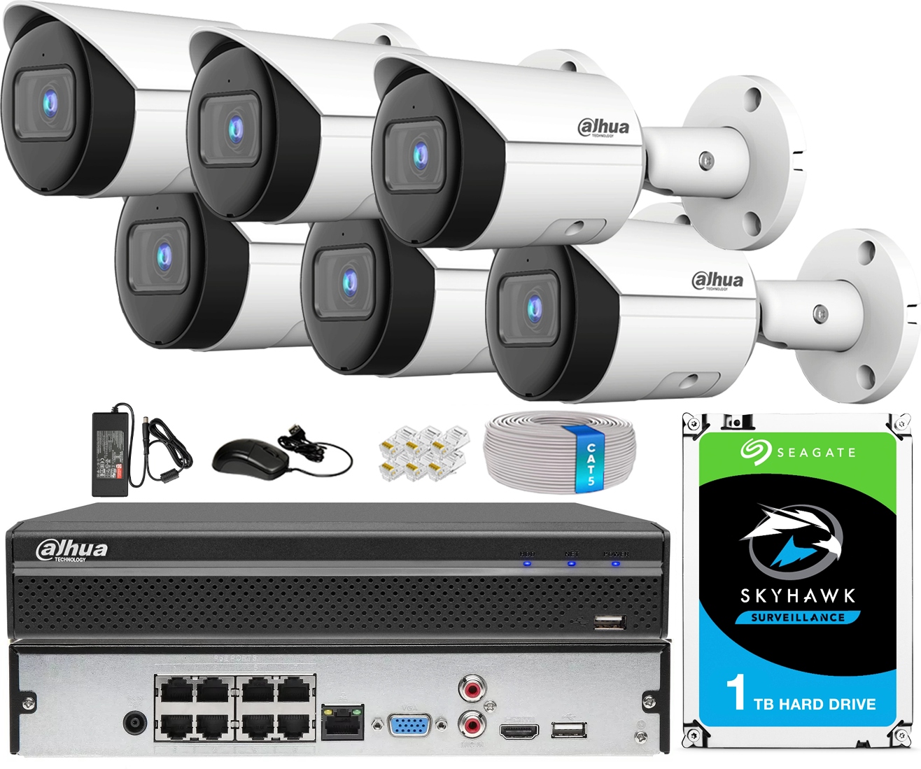 Sada na monitorovanie Ip Dahua 6 kamier 4Mpx Analytika Ai Ir 30 m PoE Nvr 8CH