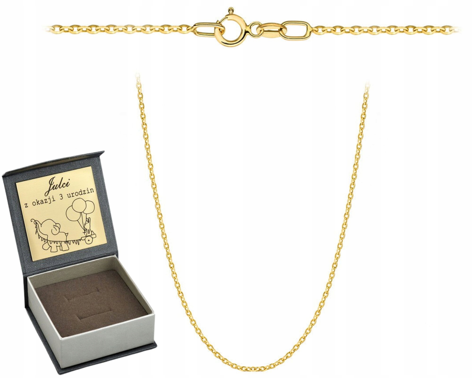 Zlatý Řetízek Rolo Diamantový 50 CM 585 Typický Pro Na Křtiny Přijímání