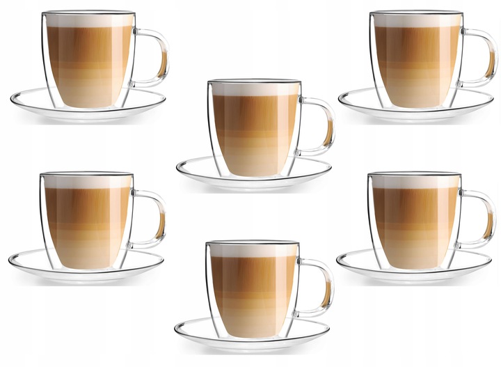 

Zestaw Szklanki Termiczne Podwójne Dno Kawy Latte
