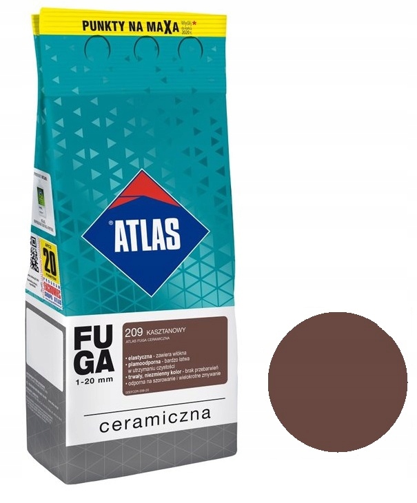 ATLAS fuga CERAMICZNA 209 kasztanowy 5kg