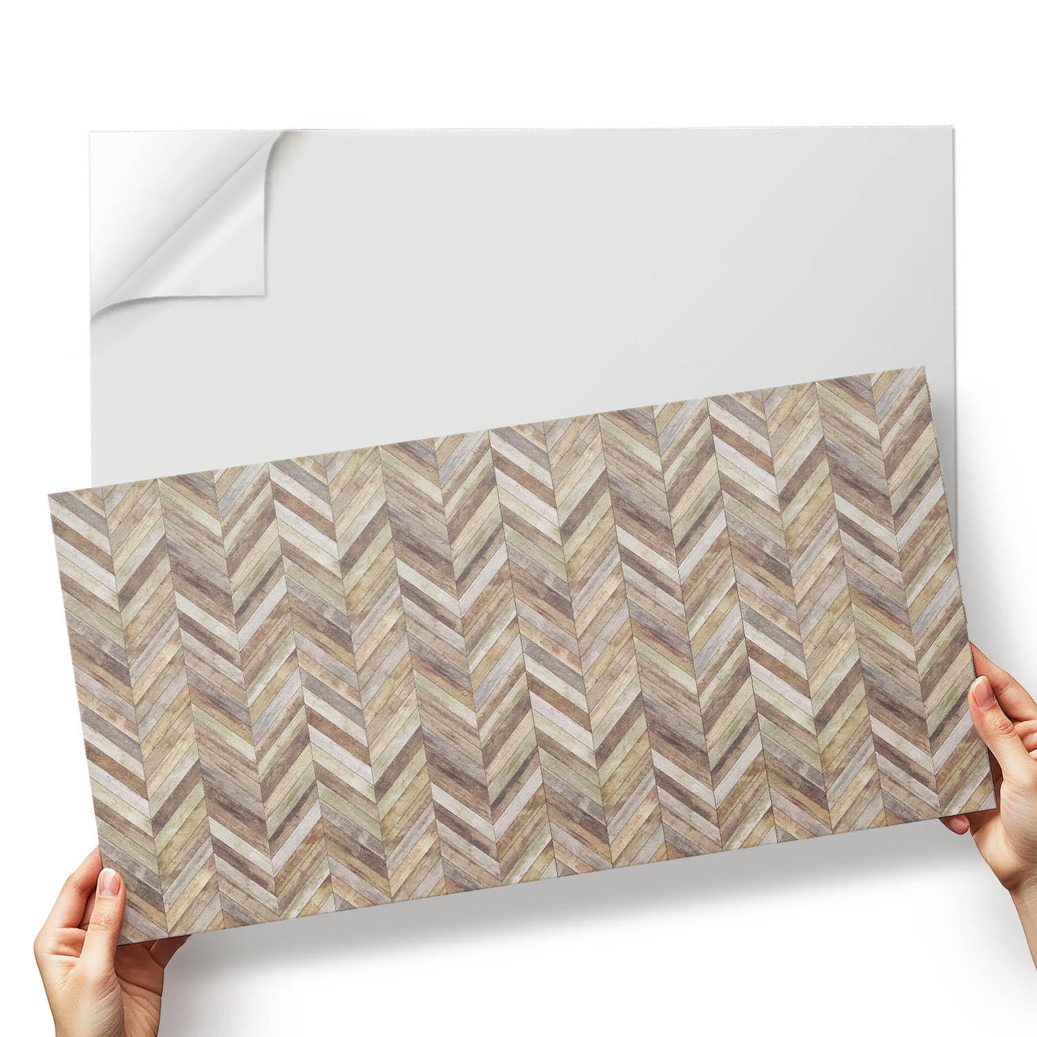Nástěnné dlaždice s Pvc grafikou Desky s jedličkou na stylovém pozadí 6x60x30 cm