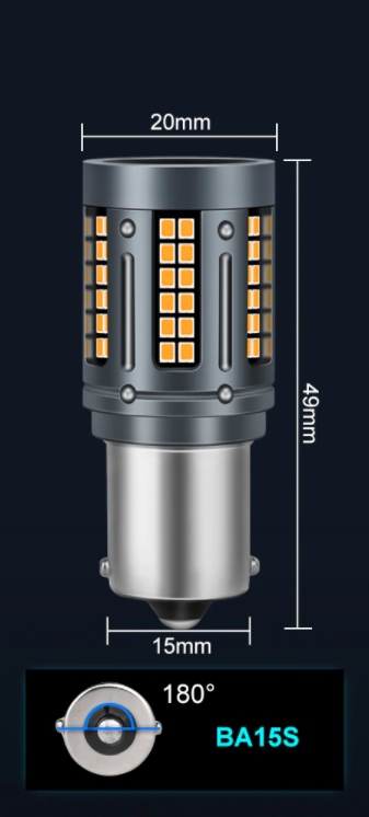 1 szt - Żarówka P21W | 1156 | BA15S 84 SMD CANBUS - Kierunkowskaz Pomarańcz Typ P21W / BA15s