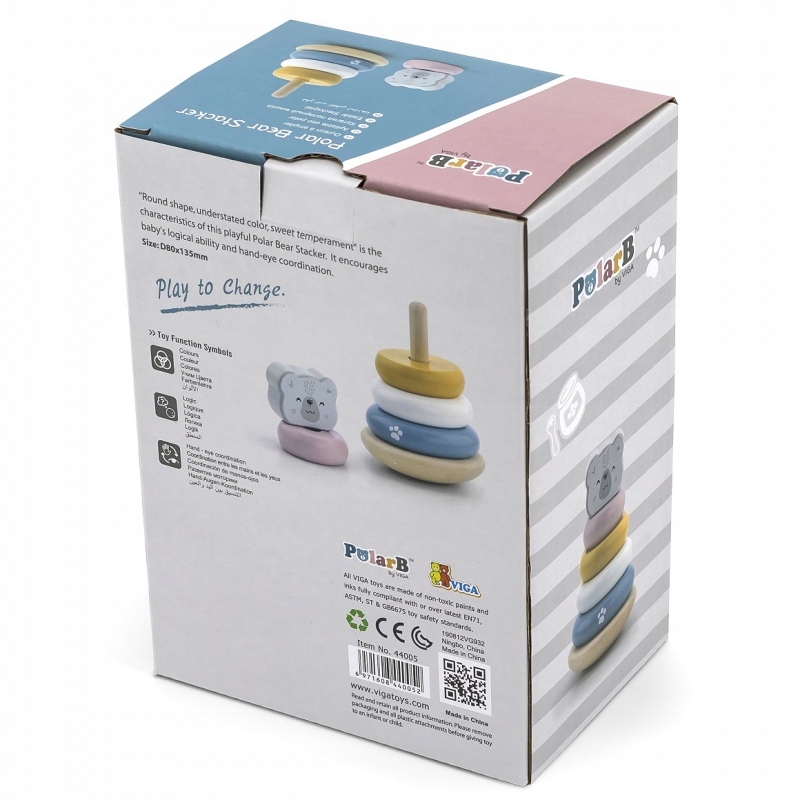 DREWNIANA PIRAMIDKA UKŁADANKA EDUKACYJNA MONTESORI EAN (GTIN) 6971608440052