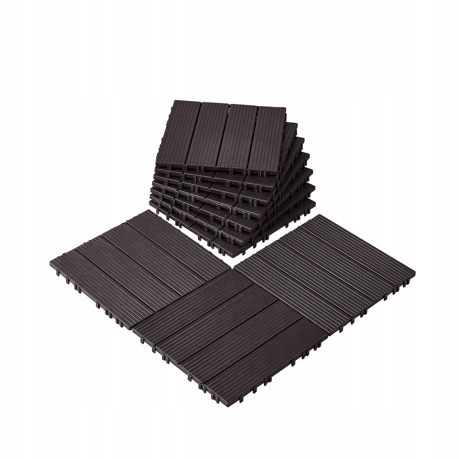 Terasová plošina Kompozitová podlaha na terasu Hnedá 10 ks