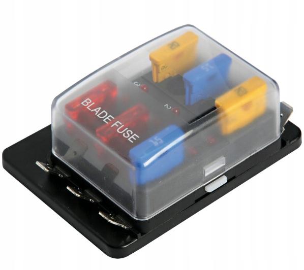 LISTWA BEZPIECZNIKOWA 6 POZYCYJNA Z DIODĄ AWARII